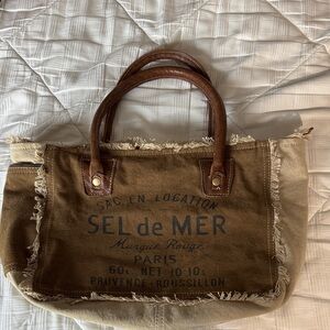 Brown Canvas Tote Bag